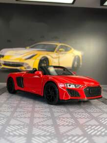 1 件 14 厘米长 x 6 厘米宽 x 3.8 厘米高，159 克锌合金外壳压铸跑车玩具，R8 SPYDER 2020 模型合金车，可开门，可滚动轮胎，适合男孩收藏的金属车模型玩具 - 彩色 - 查看 1
