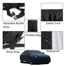Car Cover, Outdoor Full Set Car Covers, 190T All Weather Waterproof Automobiles Cover, Sunscreen And Scratch Proof, Side Sliding Door, Universal Car Cover For Parking Lot Or Street - S - View 6