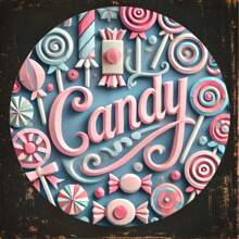 7.8 英寸圆形木质墙面装饰艺术，采用充满活力的糖果主题，木质标牌采用高清印刷，预钻孔，易于安装，防风雨和褪色，适用于咖啡馆，随机孔设计 - 彩色 - 查看 8