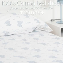 Tramas+ 100% 純棉床單套件，柔軟透氣，3/4 件套，含床單、床單和枕頭套，各種尺寸可選，經 Oeko-Tex 認證，西班牙（半島）24/72 小時快速送貨 - 天象 - 查看 1