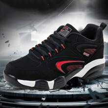 1 Pair All-Season Comfortable Sports Shoes, Ultra-Light Breathable Athletic Sneakers For Men And Women, Suitable For Outdoor Hiking, Camping, Trekking, Hunting, Mountaineering, Shock-Absorbing Trail Running Shoes, Non-Slip And Durable - Black and Red - View 3