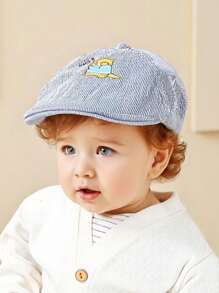 1pc Unisex Baby Beanie Cap, Striped Casual Design For Infant 1-2 Years Old, Spring/Autumn