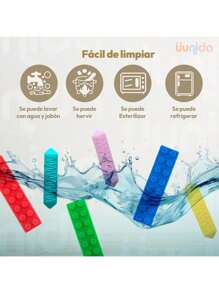 3Pcs Pack Silicone Teething Chew Pendant, Silicone Sensory Chew - Baby Teether - ADHD Teething Necklace - Speech and Language Disorder Training Teething Set for Infants and Teething Toddlers BPA-Free Teether. - Multicolor - Ver 4