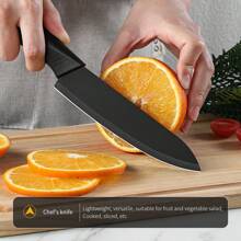 Stainless Steel Black Blade Sharp Chef Knife [Includes Knife Sheath], Home Kitchen Professional Cooking Knife For Meat, Vegetables, Fruit Cutting