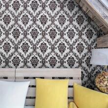 1 卷黑白欧式图案装饰壁纸，自粘可移除快速粘贴壁纸，家庭壁柜，酒柜，餐桌，工作台面翻新装饰，装饰您的家居墙艺术卧室装饰贴纸家居装饰客厅墙纸墙贴派对装饰客厅装饰卧室办公室装饰家居装饰品墙面装饰浴室装饰房间装饰物品家居装饰壁纸 - 黑色 - 查看 5