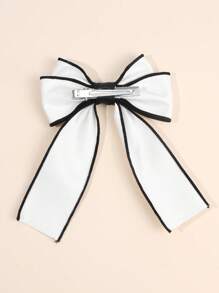 1pc White Bowknot Girl Hair Clip, Small Size Hair Accessory, Delicate PU Material Hair Clip Decor, Suitable For Teenagers - Multicolor - View 7