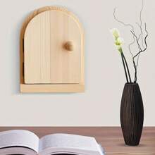 Kreative Holzwand-Dekorationsabdeckung für Steckdosen - Haustür-Augenklappenabdeckung Steckdosenschutz, Kunst-Dekorationsschalterabdeckung Holzschalterabdeckung Wandaufkleber, dekorativer Rahmen als Abdeckung und Schutzabdeckung zur Vermeidung von elektrischen Schlägen - selbstklebend, wiederverwendbar, halbkreisförmig, stromlos, für Lichtschalter in Wohnzimmer, Schlafzimmer, Küche