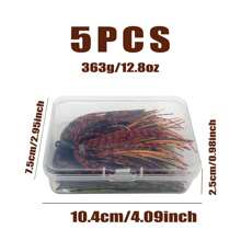 Fishing Lures Set 5pcs Chatterbait Lead Head Metal Bait With Rubber Skirt Artificial Wobbler Lure Spinner Bait Fishing Stuff With Box Spinner Bait Weedless Fishing Lure Buzzbait Wobbler For Bass Pike Walleye