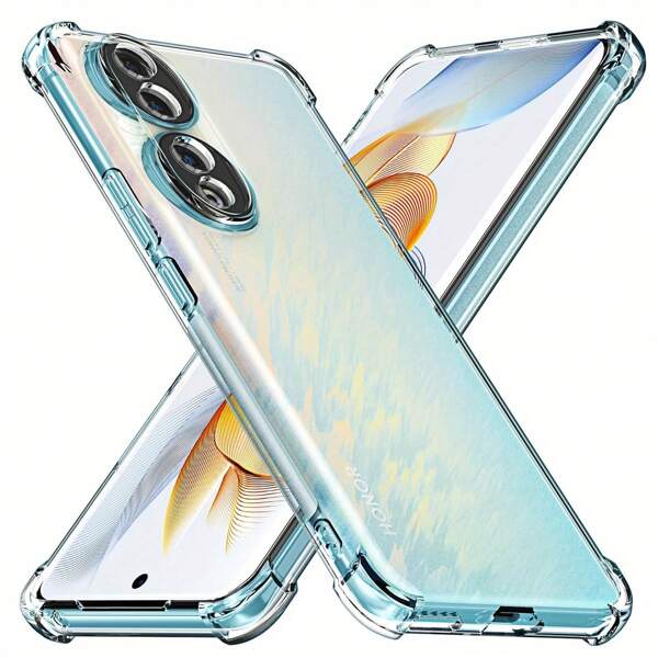 Klare Handyhülle für Honor 90 5G, verstärkte Ecken mit Kameroschutz, klare Schutzabdeckung stoßfest und flexibel, TPU-Hülle für Honor 90, transparent