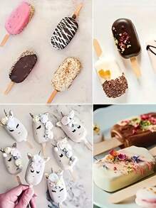 1 件 8 腔椭圆形硅胶冰淇淋模具、DIY 巧克力和冰淇淋模具、蛋糕模具、手工工具 - 白色 - 查看 6