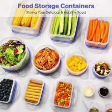 3/4/8/12pcs Food Storage Containers With Lids, Meal Prep, Kitchen Storage Containers, Lunch Bento Box, Leakproof, Airtight Plastic Lunch Boxes, Suitable For Microwave, Oven, Fridge And Dishwasher