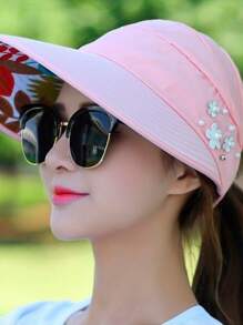 1pc Foldable Wide Brim Hat, Fashionable Korean Style Sun Hat, Outdoor Sport Sun Protection Cap, Tennis Sun Visor - Multicolor - View 6