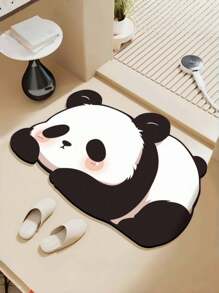 1pc Cute Panda Bathroom Mat, Quick Dry Water Absorbent Non-Slip Diatomaceous Earth Mat, Bathroom Decoration, Shower Mat, Easy To Clean, Suitable For Bathroom, Kitchen, Entryway, Etc., Universal Holiday Decoration