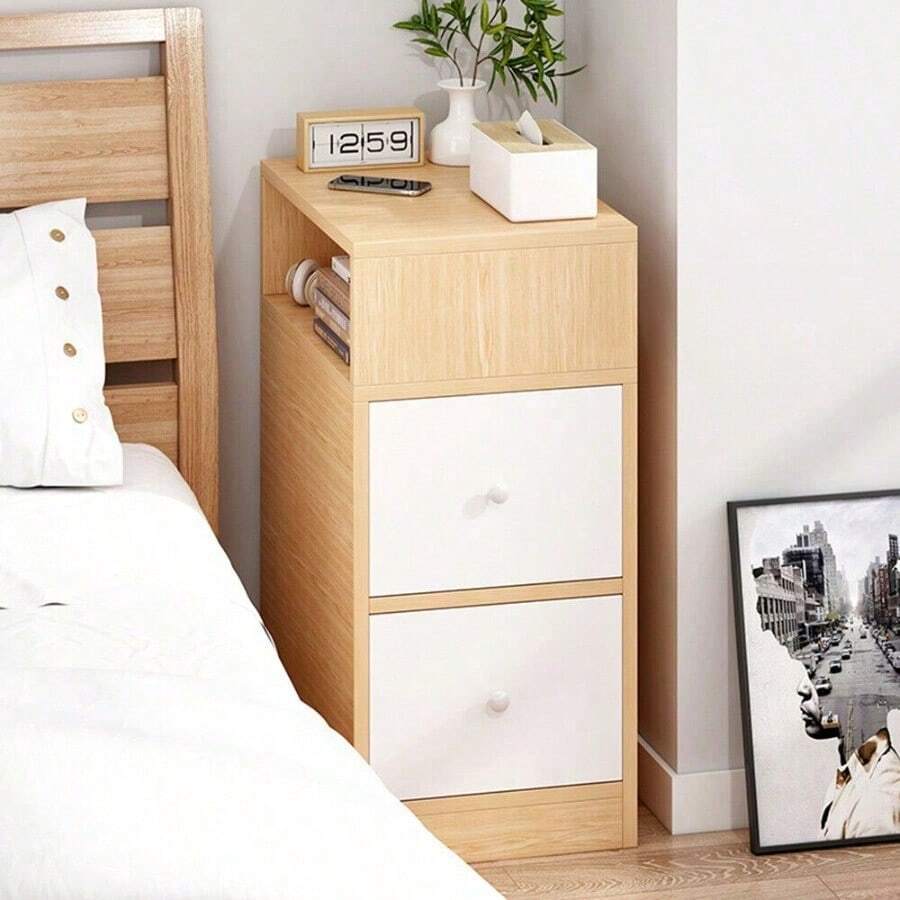 Bedroom Bedside Cabinet Multifunctional Nightstand Storage Side Table 2 Drawers