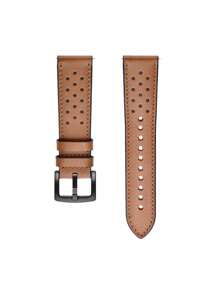 1pc zachte en comfortabele leren horlogeband met creatief rond geperforeerd ontwerp, compatibel met Samsung Galaxy Watch 4/5/6/7 40mm 41mm 44mm 45mm, Watch GT2 GT3, Watch. Geschikt voor zakelijke herenkleding en feest-/buiten-/dagelijkse kleding voor dames, snel los te maken smartwatch-accessoire