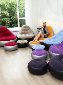 1 Stück aufblasbares Sofa, aufblasbarer Campingstuhl, aufblasbares lässiges Sofa, aufblasbarer Stuhl, faltbarer tragbarer aufblasbarer Stuhl, geeignet für Wohnzimmer, Schlafzimmer, Leseraum, Balkon, Outdoor-Camping, einfach zu verstauen und transportieren, Lässig und Unterhaltung, Studentenwohnheim, Rückenlehnstuhl
