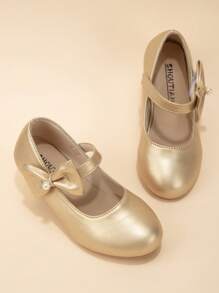 Scarpe Da Principessa Per Bambina – Mocassini Slip-on Con Fiocco, Tacco Basso, Ideali Per Matrimoni, Feste E Uso Quotidiano