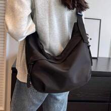 Fashion Street Style Shoulder Bag, Simple Handbag, Large Capacity Fashion Travel Crossbody Bag, Elegant Canvas Bags