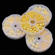 550pcs 3-10mm Gold Color Jewelry Making Kit Box Set Makina Seedbeads Kit For DlY Cra Bracelels Necklace Plated Plaslic