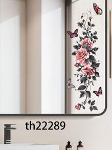 1 miếng dán tường cửa phòng tắm hình hoa hồng bướm bằng nhựa PVC chống thấm nước, miếng dán bồn tắm, miếng dán kính gương hình hoa hồng bướm hai mặt, miếng dán tường nền phòng ngủ tự dính, hình nền 11,81 * 11,81 inch, dùng để trang trí nhà, đồ trang trí phòng tắm, vật dụng trang trí mùa xuân, làm mới ngôi nhà của bạn, miếng dán, thảm trải sàn, đồ trang trí mùa thu, phụ kiện phòng tắm - Nhiều màu - Xem 19