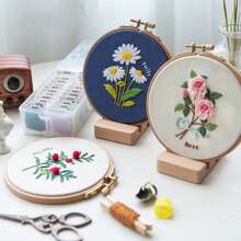 1 Set Hand-Embroidery DIY Craft Kit, Beginner Embroidery Materials Package For Making Small Embroidered Items As Gift For Mother, Friend, Embroidery Decoration For Clothing, Bags, Hats