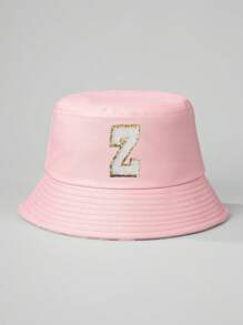 1pc Adjustable A-Z Letter Print Bucket Hat, Outdoor UV Protection Casual Hat For Spring, Autumn Travel, Beach, For Men And Women - Bucket Hat - View 28