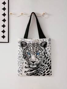 Animal Pattern Double-Sided Printed Shoulder Handbag Printed Handbag Casual Travel Beach Bag Large Capacity Reusable Shoulder Shopping Bag Women's Casual Shoulder Bag Handbag Large Capacity Canvas Beach Bag Handbag Shopping Bag Printed Women's Grocery Shoulder Bag
