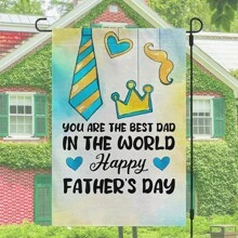 1 Piece, Happy Father's Day Garden Flag, Father's Day Holiday Porch Sign, I Love Dad Print Double Sided Yard Flag, Lawn Flag, Home Decor, Outdoor Decor, Yard Decor, Garden Decor 12 By 18 Inches Gifts Birthday Graduation