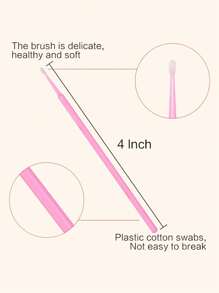 1pc/50pcs/100pcs/200pcs/400pcs/600pcs/800pcs/1000pcs Disposable Micro Applicator Brushes, Suitable For Eyelash Extensions, Pink - Pink - View 7