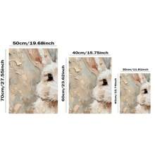 1pc Vintage White Rabbit Painting Canvas Print - Impressionistic Style, Unframed Wall Art For Spring & Easter Decor, Ideal For Living Room, Bedroom, Home Office - Chic Holiday Gift, Bedroom Wall Art, No Frame Gifts Birthday Graduation