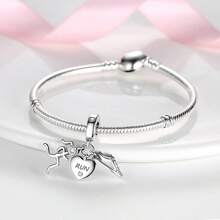 Zirconia Decor High Heel & Lipstick Design Pendant, Fashionable Pendant For Women & Girls, All-Match & Exquisite Jewelry For Birthday Gift, Valentine's Day, Gift - Silver - View 10