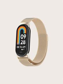 1 件男女通用不锈钢米兰网状镂空磁性快拆表带，兼容小米手环 8/9 - Mi Band 8 / 9 - 查看 8