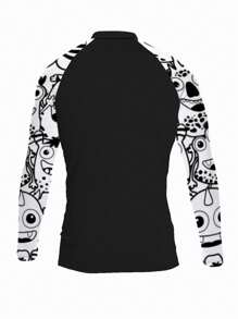 Men Swimsuit Swimming T-Shirt Beach Protection Swimwear Rash Guard Summers Long Sleeve Surfing Diving Swimsuit Surf Rashguard