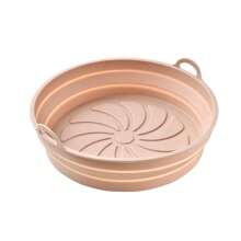 1pc Air Fryer Silicone Baking Mat, Non-Stick Reusable Round Baking Tray For Home, Easy To Clean