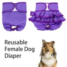 2 Packs Washable Female Diapers Female Dog Diapers, Comfort Reusable Doggy Diapers For Girl Dog In Period Heat 1pc With Skirt