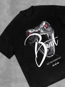 GET THE POISON OUT T-Shirt Men's Y2K Style Graphic Cotton T-Shirt - Soft & Comfortable Crew Neck Short Sleeve Tee pwith Bold Portrait Print, Hip Hop Streetwear Fashion Top for All Seasons, Casual Streetwear | Round Neck Tshirt | Cotton Shirtp - Negro - Ver 1