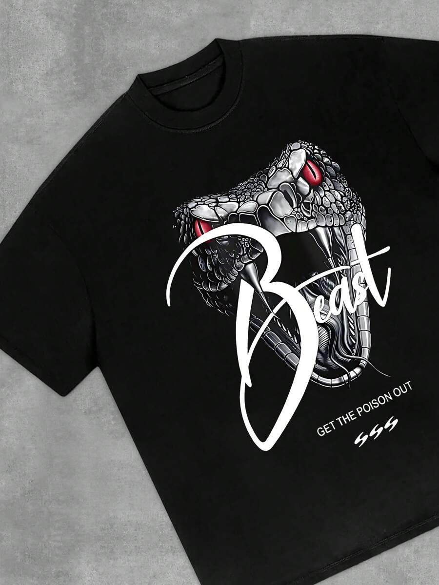 GET THE POISON OUT T-Shirt Men's Y2K Style Graphic Cotton T-Shirt - Soft & Comfortable Crew Neck Short Sleeve Tee pwith Bold Portrait Print, Hip Hop Streetwear Fashion Top for All Seasons, Casual Streetwear | Round Neck Tshirt | Cotton Shirtp - Negro - Ver 1