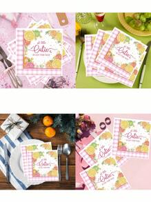 24pcs/48pcs Colorful Grapefruit Pattern Paper Towel - Fruit Series Pattern Dinner Paper Towel, Multi-Purpose Paper Towel, Suitable For Parties, Weddings, Anniversaries, Outdoor Picnics, Restaurants, Parties - The Perfect Party Gift, Birthday Decoration Supplies