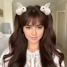 4 Cute And Sweet Easter Rabbit Hair Clips - Made Of Feather Velvet, Warm 3D Rabbit Design Suitable For Women - Perfect For Party And Daily Wear (Random Colors) - Multicolor - View 5