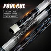 رأس قصبة البلياردو من ألياف الكربون عالية الجودة من الدرجة المهنية ، 13 مم ، بنمط جلد الأفعى ، عمود أسود ، تصميم رأس متعدد الطبقات ، التحكم الدقيق في الكرة ، مناسب لجميع المستويات - الأسود - مشاهدة 1