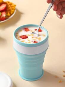 2pcs/1pc Foldable Silicone Water Cup, Portable Outdoor Travel Folding Cup, Student Coffee Mug, Plastic Cup, Collapsible & Carry-On, Suitable For Travel, School, Party, Guest Reception - Multicolor - View 10