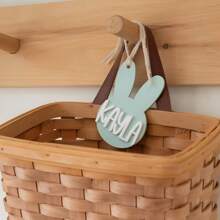 1 Stück Osterkorb-Etiketten, Hasen-Etiketten, Oster-Etiketten, Namens-Etiketten für Osterkorb, benutzerdefinierte Namens-Etiketten aus Acryl für Ostern mit Hasen, Ostern Geschenke Hasen-Etikett