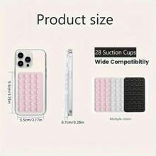 1 Piece 28-Piece Silicone Suction Cup Phone Holder - For Selfies And Videos, Strong Grip, Compatible With IPhone And Android - Sticky Silicone Holder, Suitable For Makeup Use, Ideal Video Recording And Photography Tool