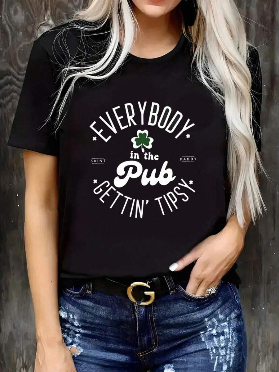 Funny St Pattys Day Shirt, Cotton Soft Breathable Comfort-Fit Crew Neck Tee, Patrick Day Gift For Women - Printing T Shirts