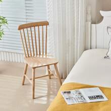 4-Piece Dining Chair Set, 100% Solid Rubber Wood, Natural Finish, Comfortable Design For Dining Room Or Living Room