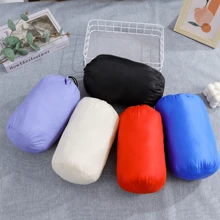 1 pieza Bolsa compacta de almacenamiento para chaqueta de plumón, bolsa impermeable con cordón para viajes, impermeables, cortavientos, ropa interior, plegable - Negro - Ver 10