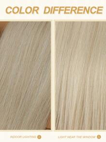 Extensiones de cabello de clip, 7 piezas de 22 pulgadas con 16 clips, extensiones de cabello recto largo rubio sintético para mujeres, pelucas de cabello