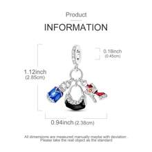 Zirconia Decor High Heel & Lipstick Design Pendant, Fashionable Pendant For Women & Girls, All-Match & Exquisite Jewelry For Birthday Gift, Valentine's Day, Gift - Silver - View 3