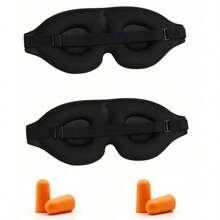 3D Contoured Sleep Mask For Men & Women - Memory Foam Light Blocking Eye Mask & Blindfold - Soft Comfortable Natural Sleeping Eye Shade For Travel, Yoga, Nap, Camping, Bedroom, Office, Spa, Black