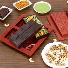 1PC 3D Diamond Shaped Silicone Chocolate Mold, Dessert Candy Baking Tool Dubai Chocolate Bar, For Making Hot Chocolate Bombs, Cakes, Jellies, Dome Mousse, Fudge, Kitchen Accessories